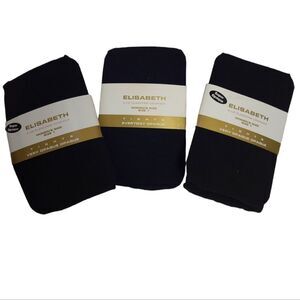 NEW VINTAGE 90s  3 black opaque Liz Claiborne minimalist tights size‎ 1 L/XL